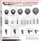 Service Caster 35 Inch Gray Polyurethane 38 Inch Threaded Stem Caster Set with Brake SCC-TS20S3514-PPUB-PLB-381615-4 - alternate 2